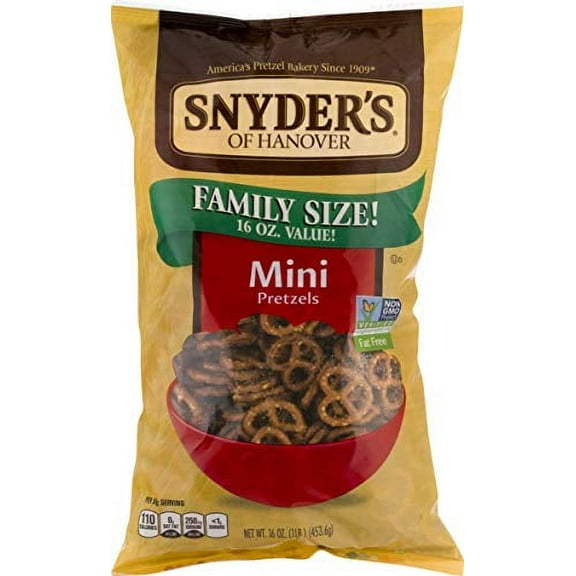 Snyder's of Hanover Family Size Pretzels 16 oz. Bags (Mini, 4 Bags)