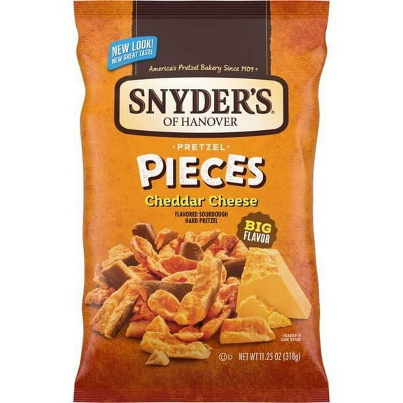 Snyder's of Hanover Flavored Pretzel Pieces, Choice of 4 Flavors- 11.25 oz. Bags Cheddar, 4 Bags