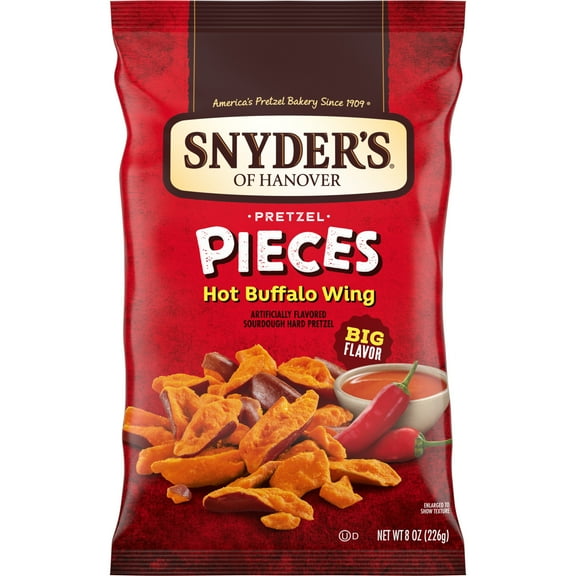 Snyder's of Hanover Hot Buffalo Wing Flavored Pretzel Pieces, 8 oz Bag