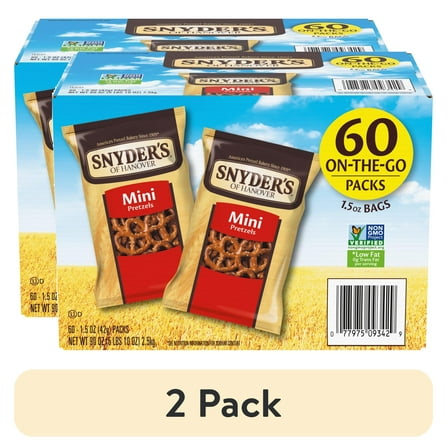 Snyder's of Hanover, Mini Pretzels, Individual Packs, 60 Ct