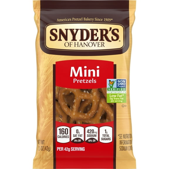 Snyder's of Hanover, Mini Pretzels, Snack Pack 1.5 oz