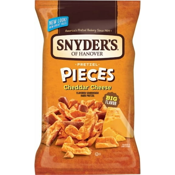 Snyder's of Hanover Pretzel Pieces, Cheddar Cheese, 2.25 oz Tubes (Pack of 9)