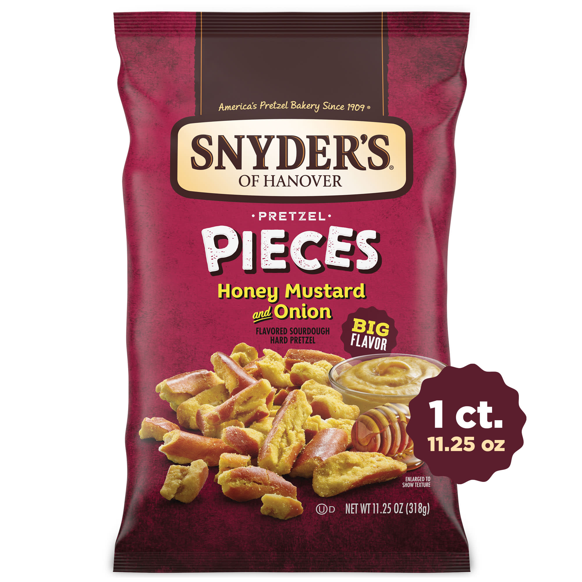 Snyder's of Hanover Gluten Free Honey Mustard & Onion Pretzel Sticks, 8