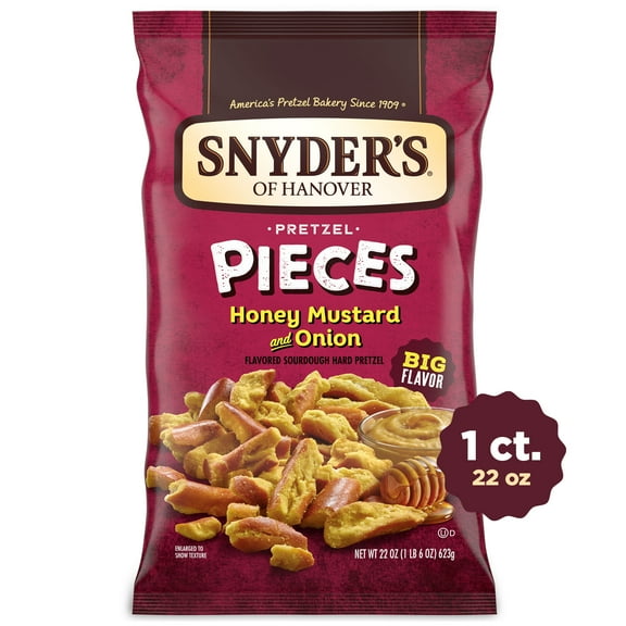 Snyder's of Hanover Pretzel Pieces, Honey Mustard and Onion, 22 oz