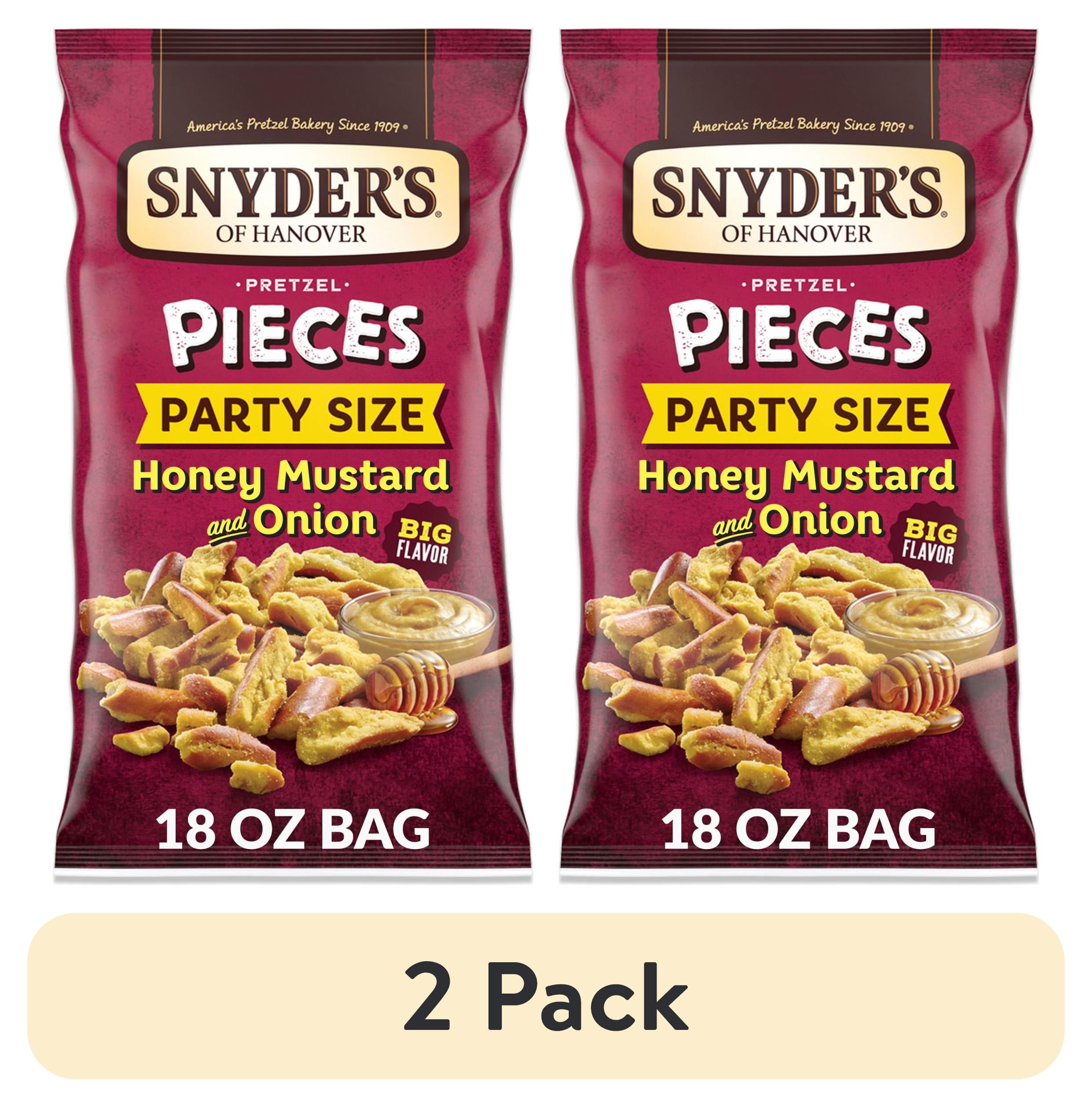 mustard and onion pretzel pieces