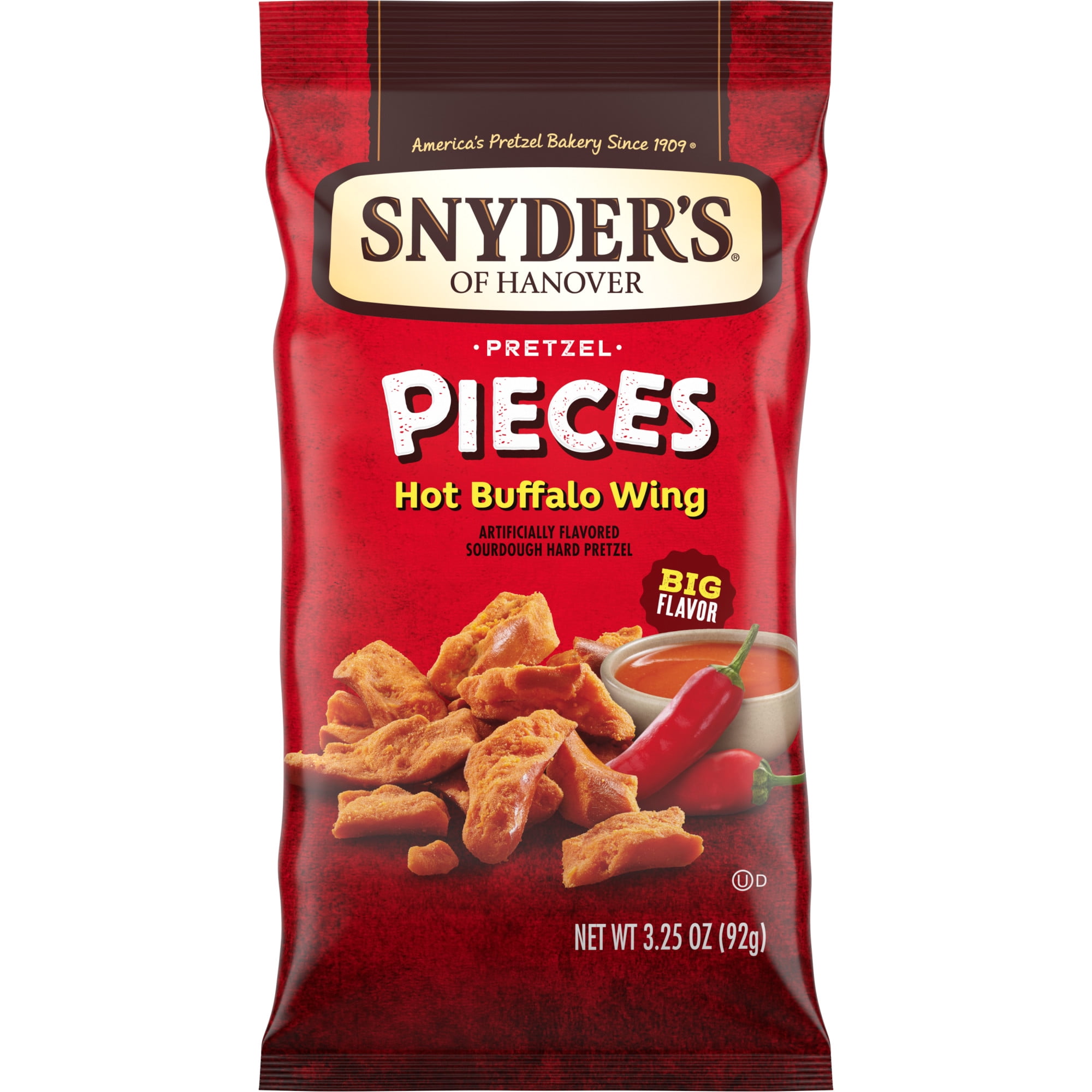 Snyder's of Hanover Hot Buffalo Wing Flavored Pretzel Pieces, 3.25 oz