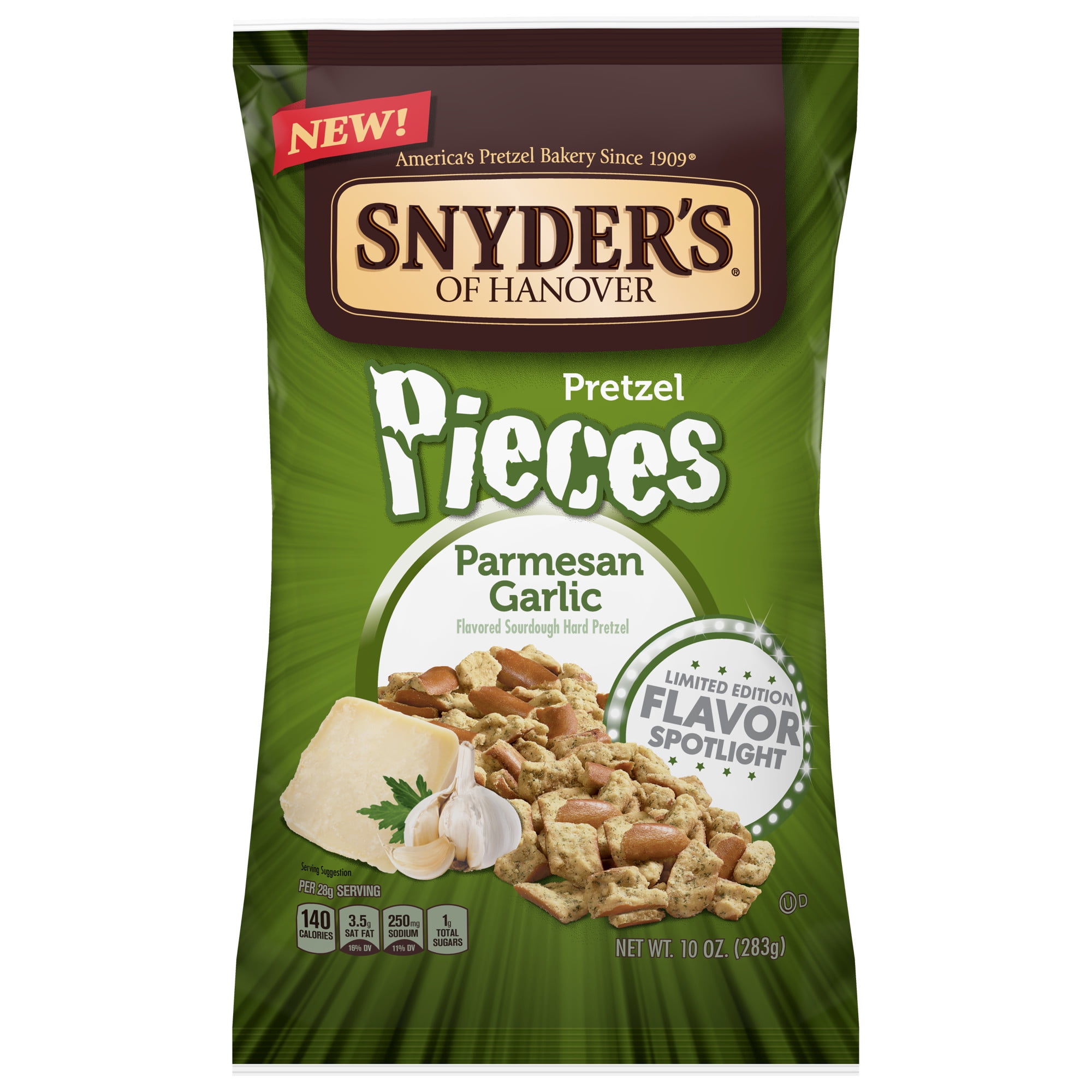 Snyder's of Hanover Garlic Parmesan Seasoned Pretzel Snack Pieces, 10oz ...
