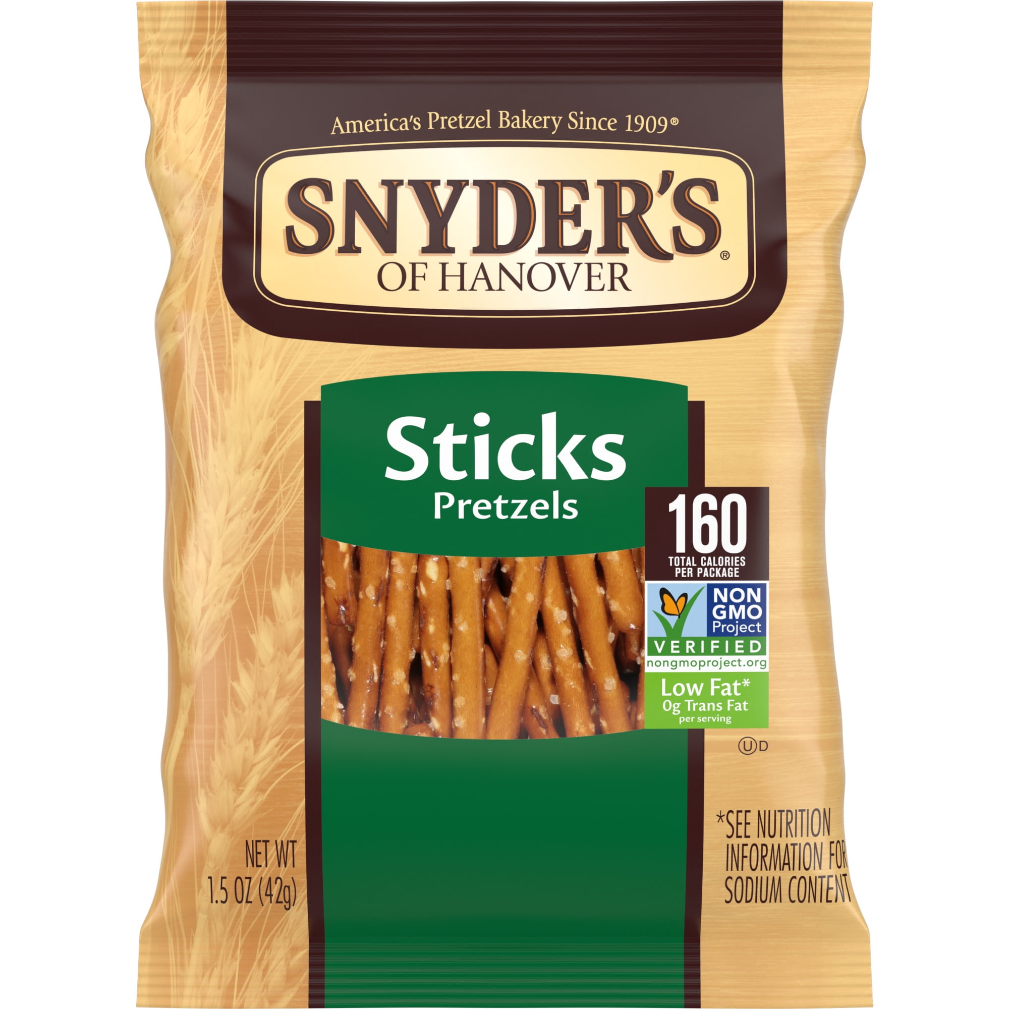 Snyder's of Hanover Pretzel Sticks, Pretzels Individual Packs, 1.5 oz