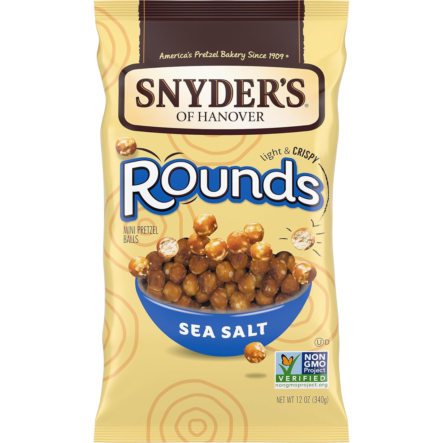 Snyder's of Hanover Pretzels, Rounds, Sea Salt, 12 Oz
