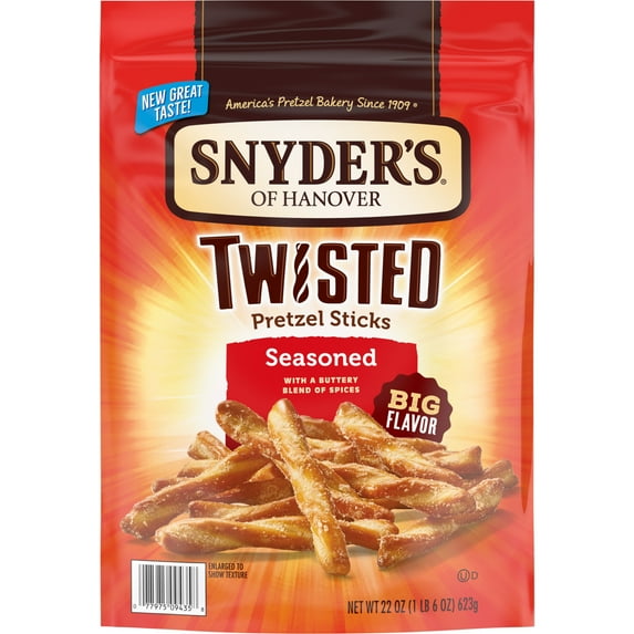 Snyder's of Hanover Pretzels, Seasoned Twisted Pretzel Sticks, 22 oz