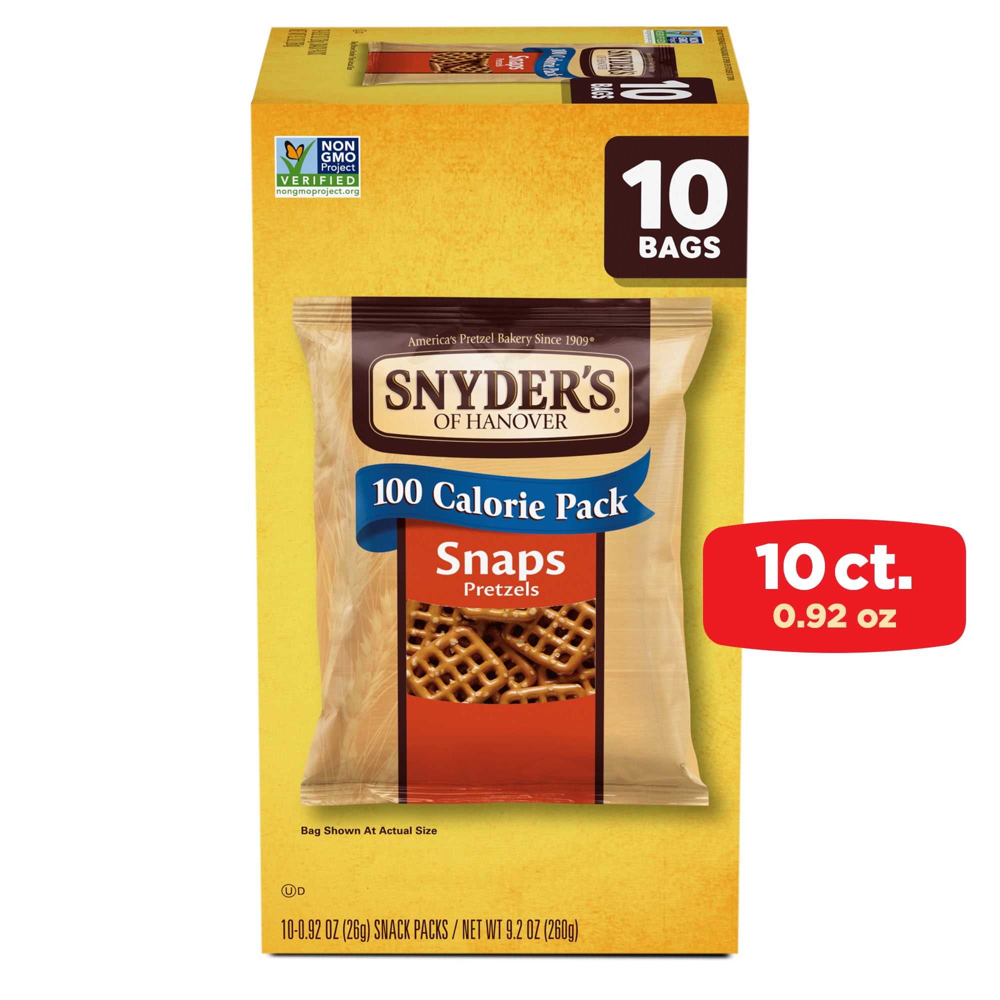 Snyder's of Hanover Pretzels, Snaps 100 Calorie Packs, 10 Ct Multipack