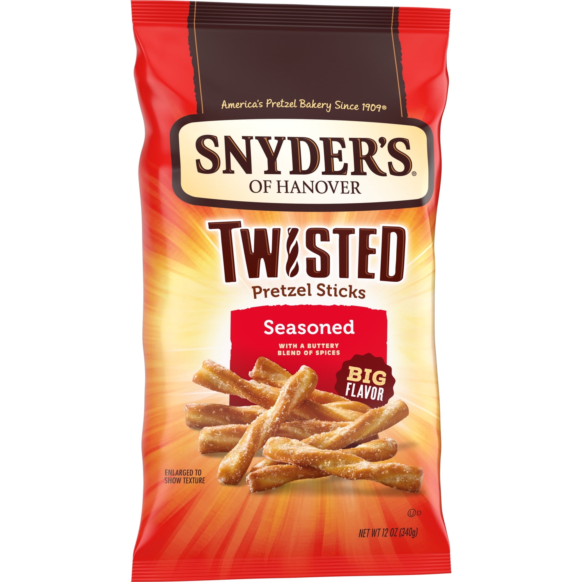 Snyder's of Hanover, Seasoned Twisted Pretzel Sticks, 12 oz Bag - 2 Pack