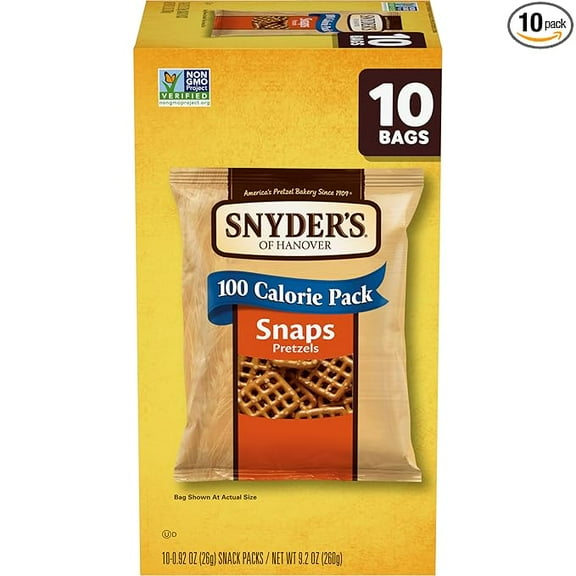 Snyder's of Hanover Snaps Pretzels, 10 Count 0.92 Oz ( Pack of 2 )