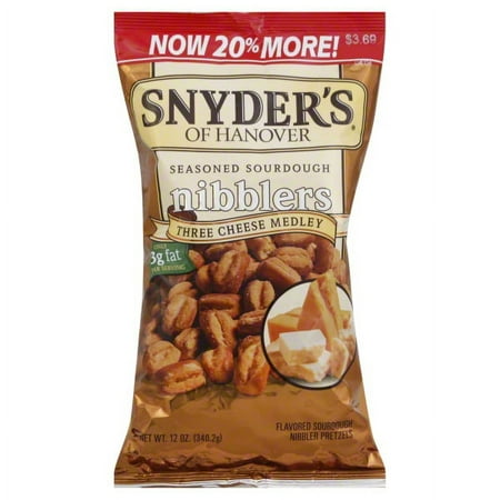 Snyder's of Hanover Three Cheese Medley Sourdough Nibbler Pretzels, 12 Oz.