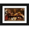 thumbnail image 1 of Snyders, Frans 32x22 Black Ornate Wood Framed with Double Matting Museum Art Print Titled - Kitchen Still Life with a Maid and Young Boy, 1 of 4