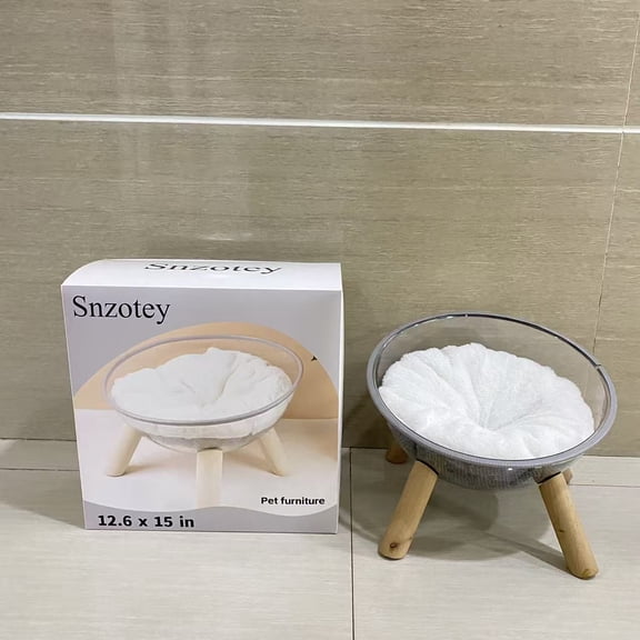 Snzotey Pet furniture,Creative Cat Hammock Space Capsule Transparent Cat Nest Fashionable Cat Bed Cat Sleeping Nest with Cushion Suitable for Small Cats and Dogs