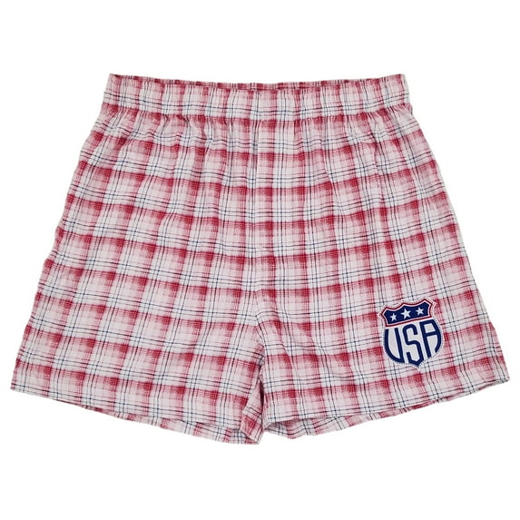 So 4th Mens Red White & Blue Plaid USA Patriotic Underwear Boxer Shorts X-Large