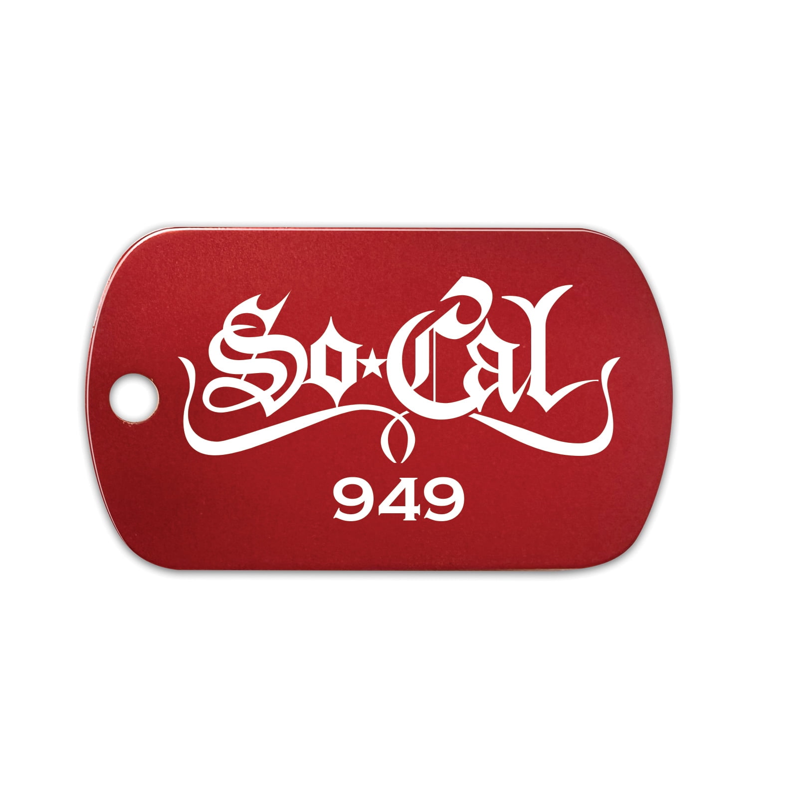 So Cal 949 GI Dog Tag Aluminum Keychain pride represent socal - Red ...