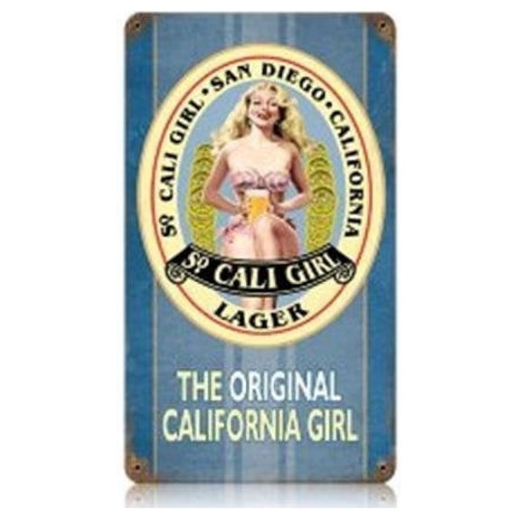 So Cali Girl Food and Drink Vintage Metal Sign- 8 W X 14 H in.