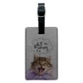thumbnail image 1 of So Cute Cat Kitten Catastrophic Rectangle Leather Luggage Card Suitcase Carry-On ID Tag, 1 of 8