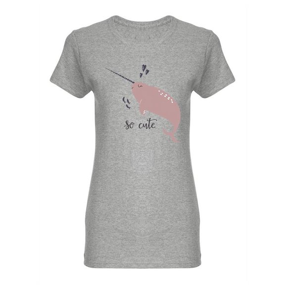 So Cute Narwhal Shaped T-Shirt Women -Image by Shutterstock, Female Large