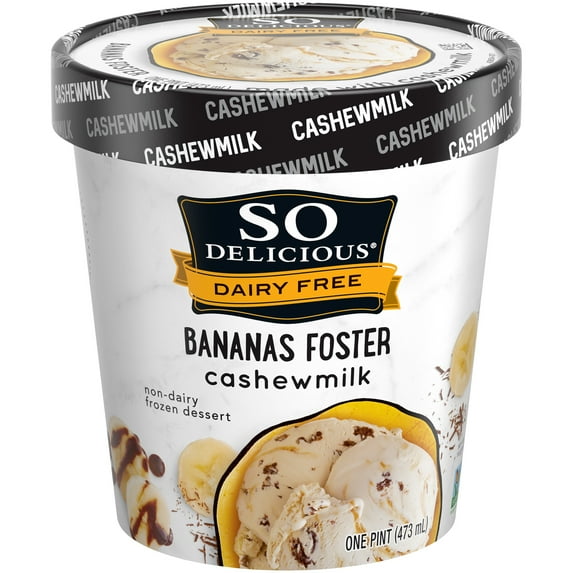 So Delicious Chocolate Drizzled Bananas Foster Dairy Free Frozen Dessert 1 Pt. Carton