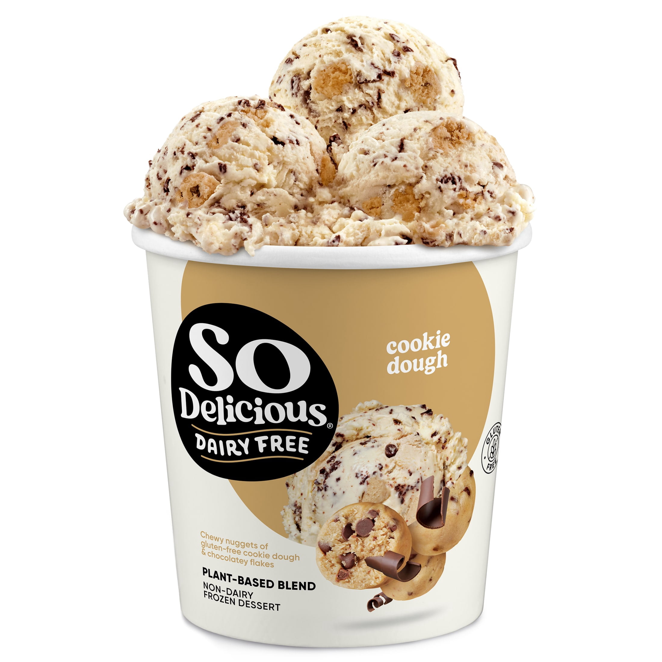 So Delicious Dairy Free Cookie Dough Plant Based Blend Frozen Dessert , 1 Pint