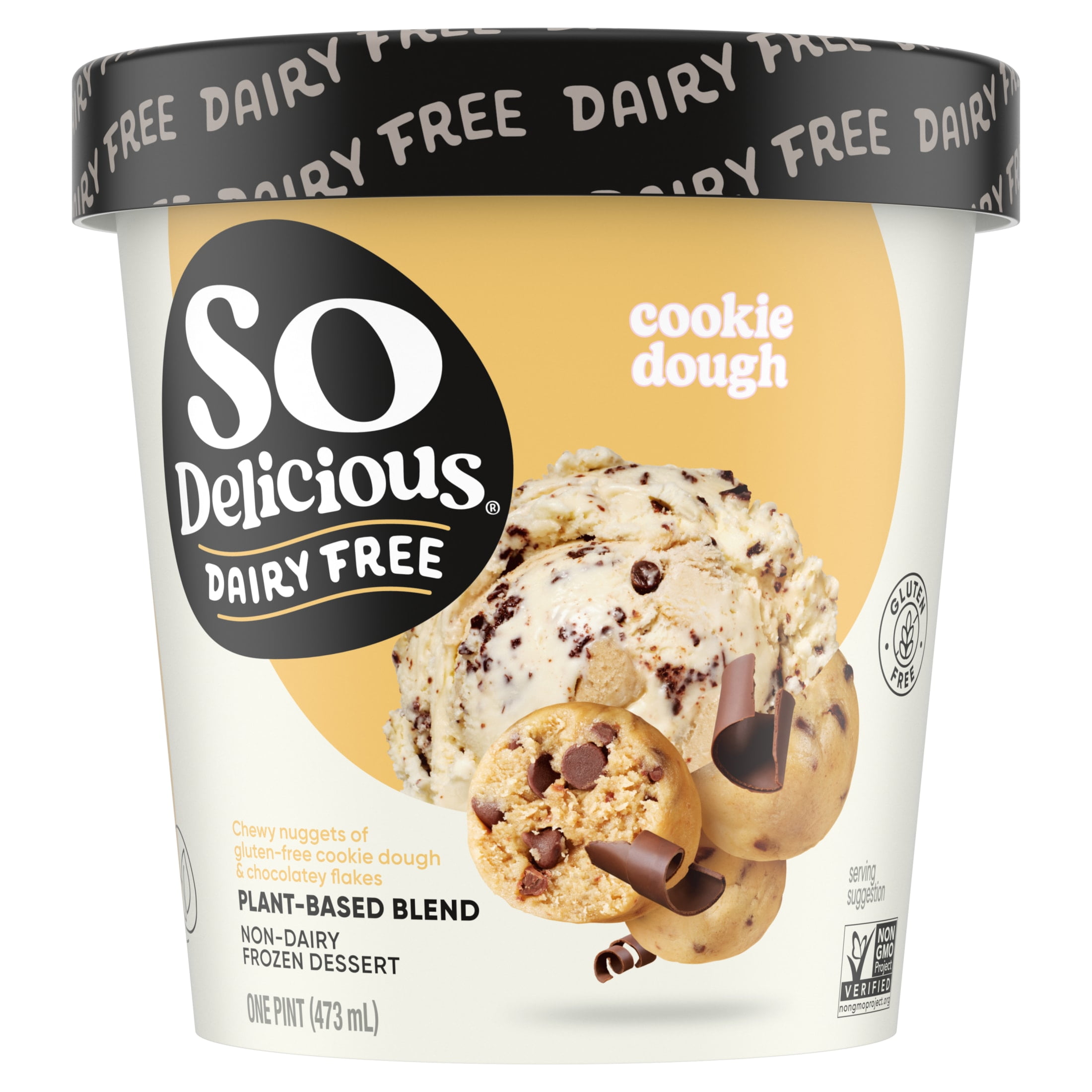 So Delicious Dairy Free Cookie Dough Plant Based Blend Frozen Dessert , 1 Pint