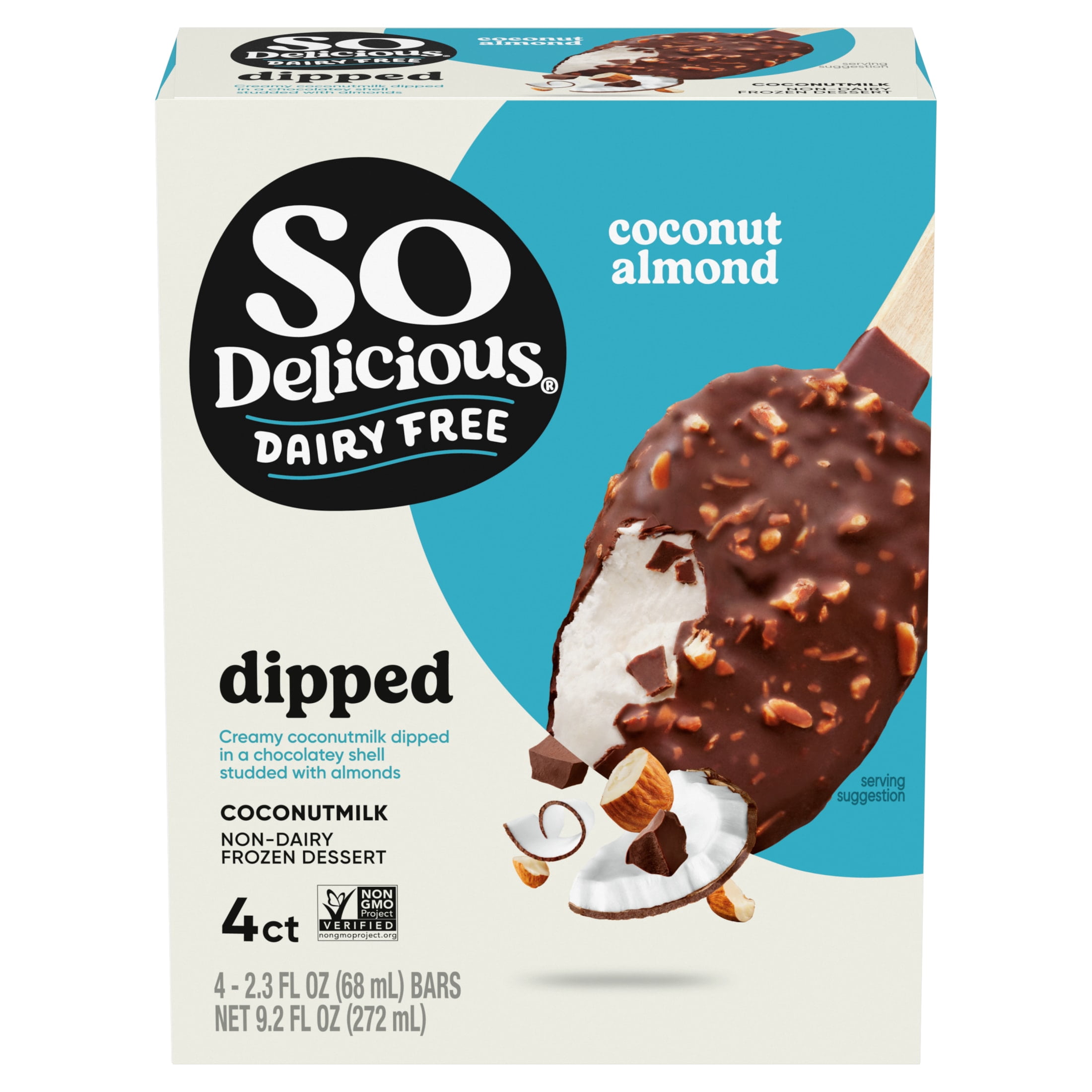 So Delicious Dairy Free Coconut Almond Coconut Milk Frozen Dessert Bars, 4 Count