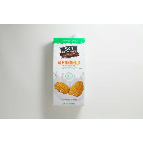 So Delicious Dairy Free Shelf-Stable Almond Milk, Unsweetened, Vegan, Non-GMO Project Verified, 1 Quart