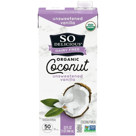 So Delicious Dairy Free Shelf-Stable Unsweetened Vanilla Coconutmilk, 1 Quart