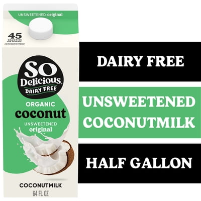 So Delicious Dairy Free Unsweetened Original Organic Coconutmilk, 64 fl oz Carton