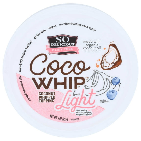So Delicious Light Dairy Free Cocowhip Topping, 9 Ounce -- 12 per case.