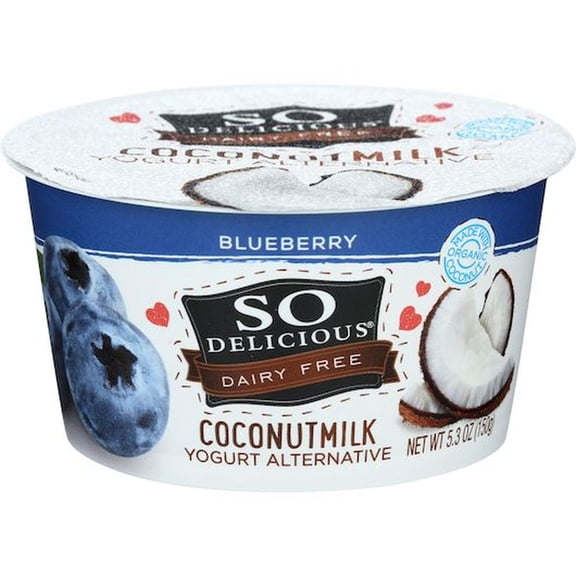 So Delicious Organic Dairy Free Cultured Blueberry Coconutmilk Yogurt Alternative, 5.3 Ounce -- 12 per Case.