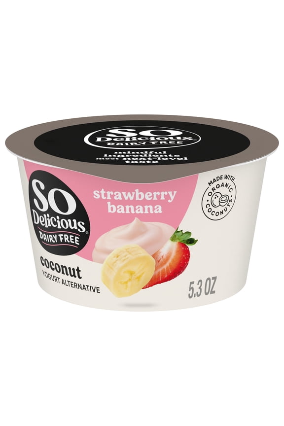 Vegan, Dairy Free Strawberry Banana Coconut Yogurt Alternative, 5.3 oz Container