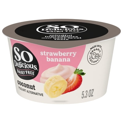 So Delicious Vegan, Dairy Free Strawberry Banana Coconut Yogurt Alternative, 5.3 oz Container