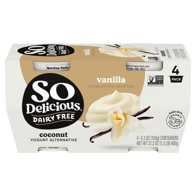 So Delicious Vegan, Dairy Free Vanilla Coconut Yogurt Alternative, 5.3 oz Containers, 4 Count