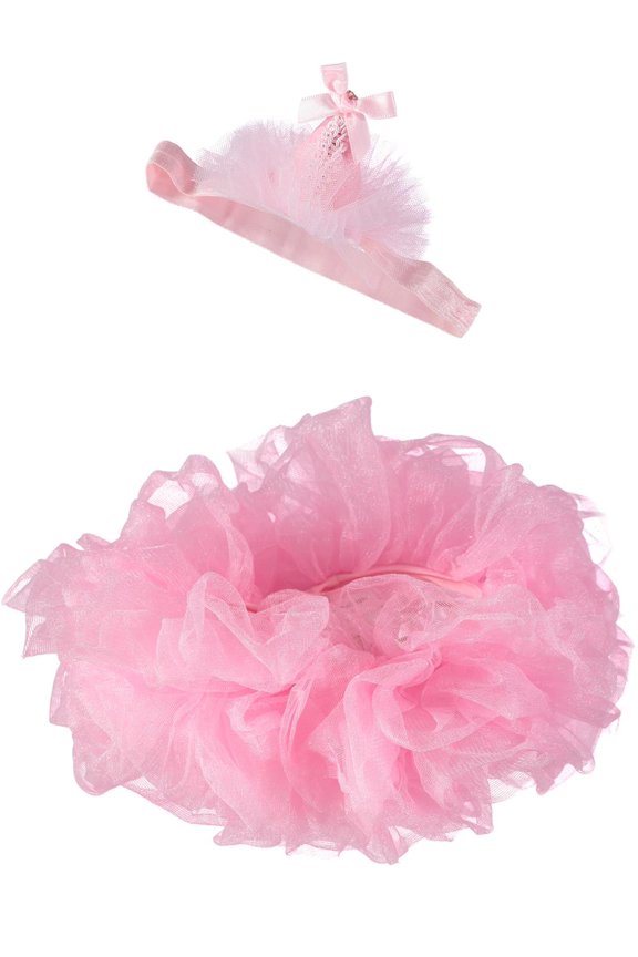 So Dorable Pearl Lace Crown Headband Tutu Skirt Set