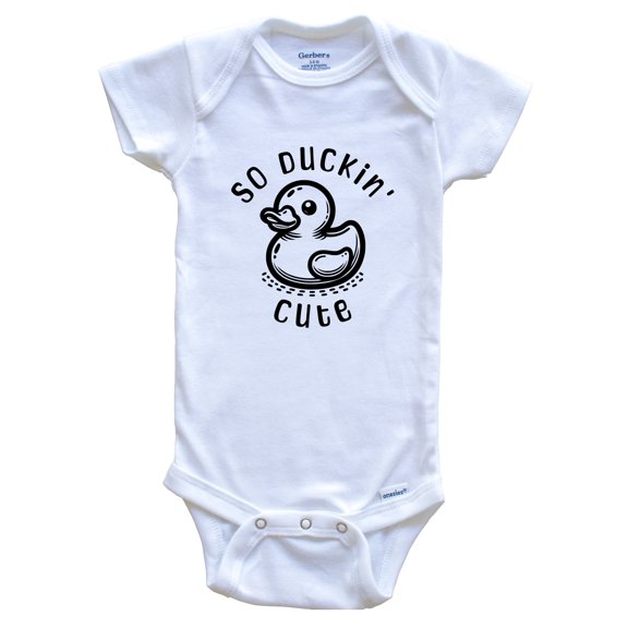 So Duckin' Cute Baby Bodysuit - Funny Baby Shower Gift, 0-3 Months White