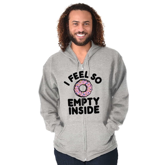 So Empty Inside Donut Sweet Tooth Zip Up Hoodie Men's Women's Brisco Brands X