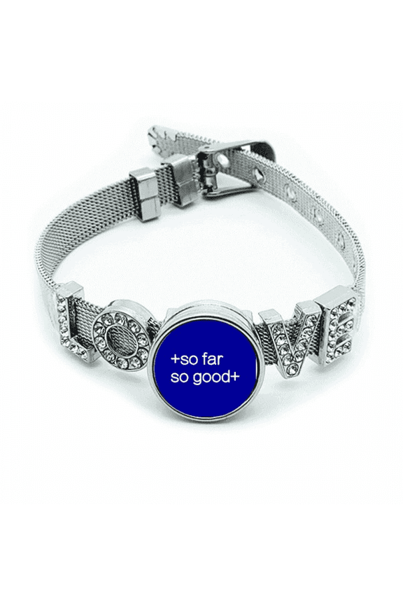 So Far So Good Smooth Going Bracelet Wristband Crystal Love Adjustable Bangle