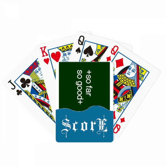 So Far So Good Smooth Going Score Poker Playing Card Index Game