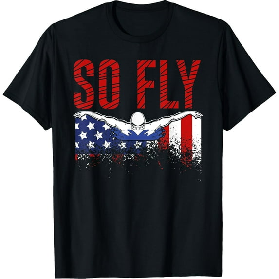 So Fly USA Swimming Team Sports Athlete US Swim Aquatic T-Shirt