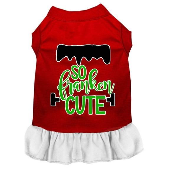 Halloween Pet Dog Cat Dress Screen Printed, "So Franken Cute"