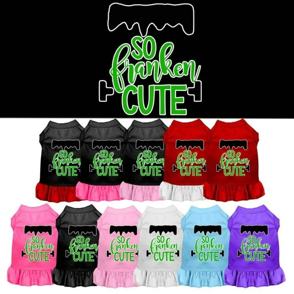 Halloween Pet Dog Cat Dress Screen Printed, "So Franken Cute"