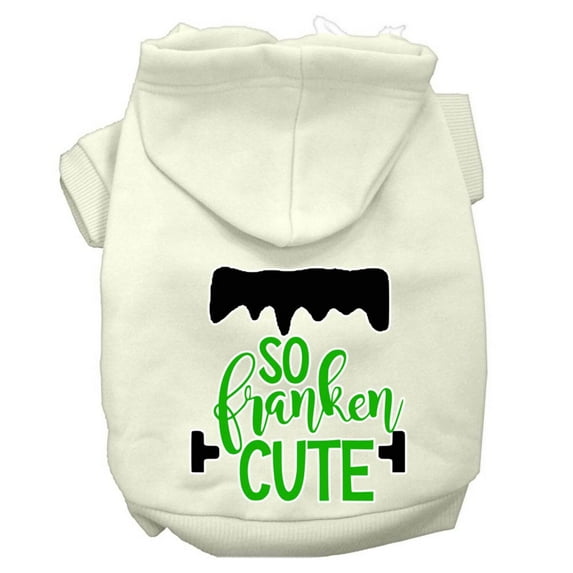 Halloween Pet, Dog Cat Hoodie Screen Printed, "So Franken Cute"