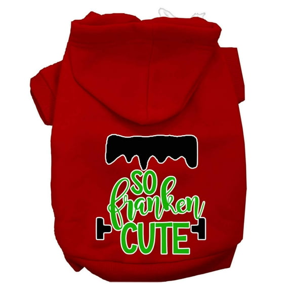 Halloween Pet, Dog Cat Hoodie Screen Printed, "So Franken Cute"