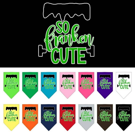 Halloween Pet and Dog Bandana Screen Printed, "So Franken Cute"