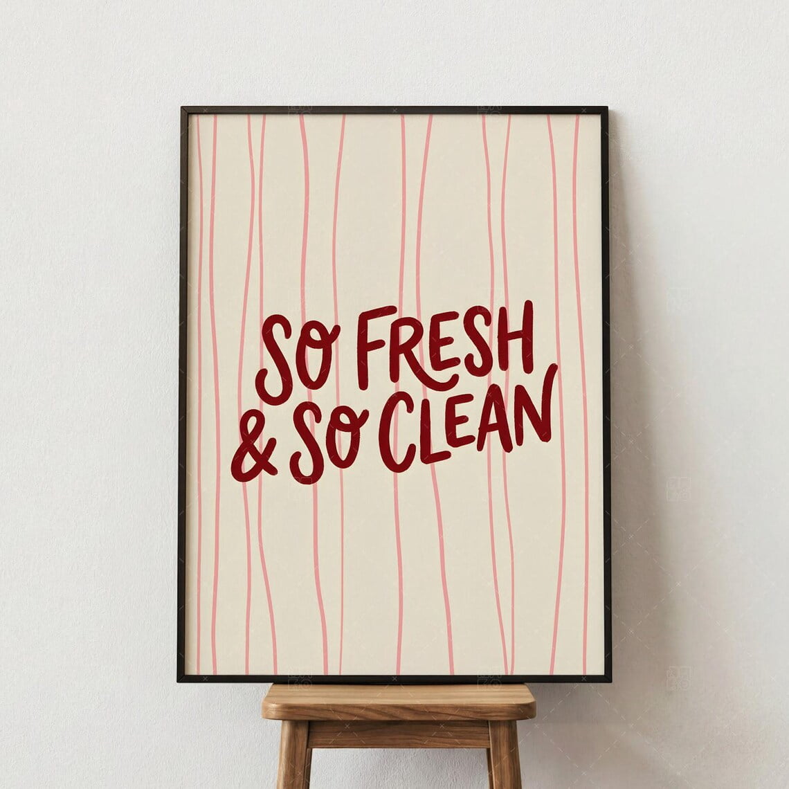So Fresh Clean Poster, Laundry, Typography, Minimalist, Bathroom And ...