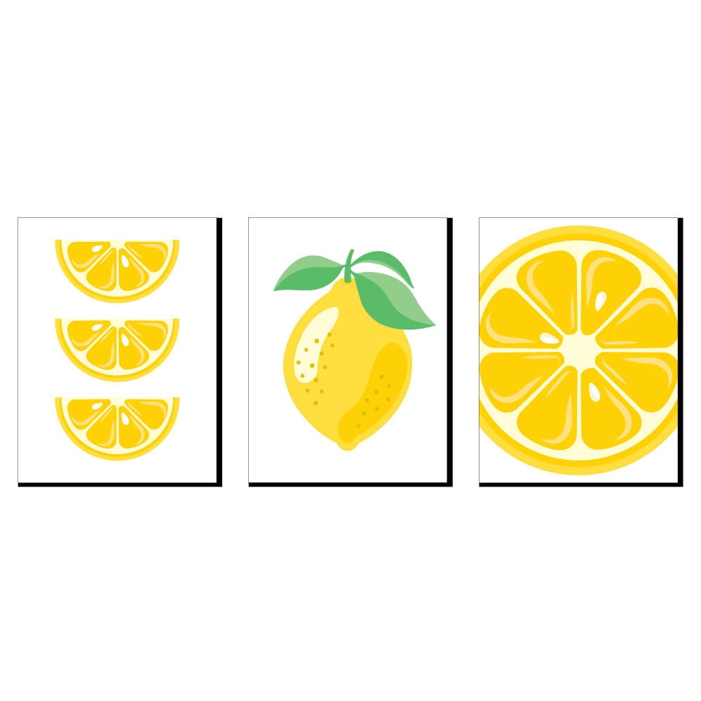 Big Lemon Art Print Simple Modern Bright Fruit Yellow Nursery